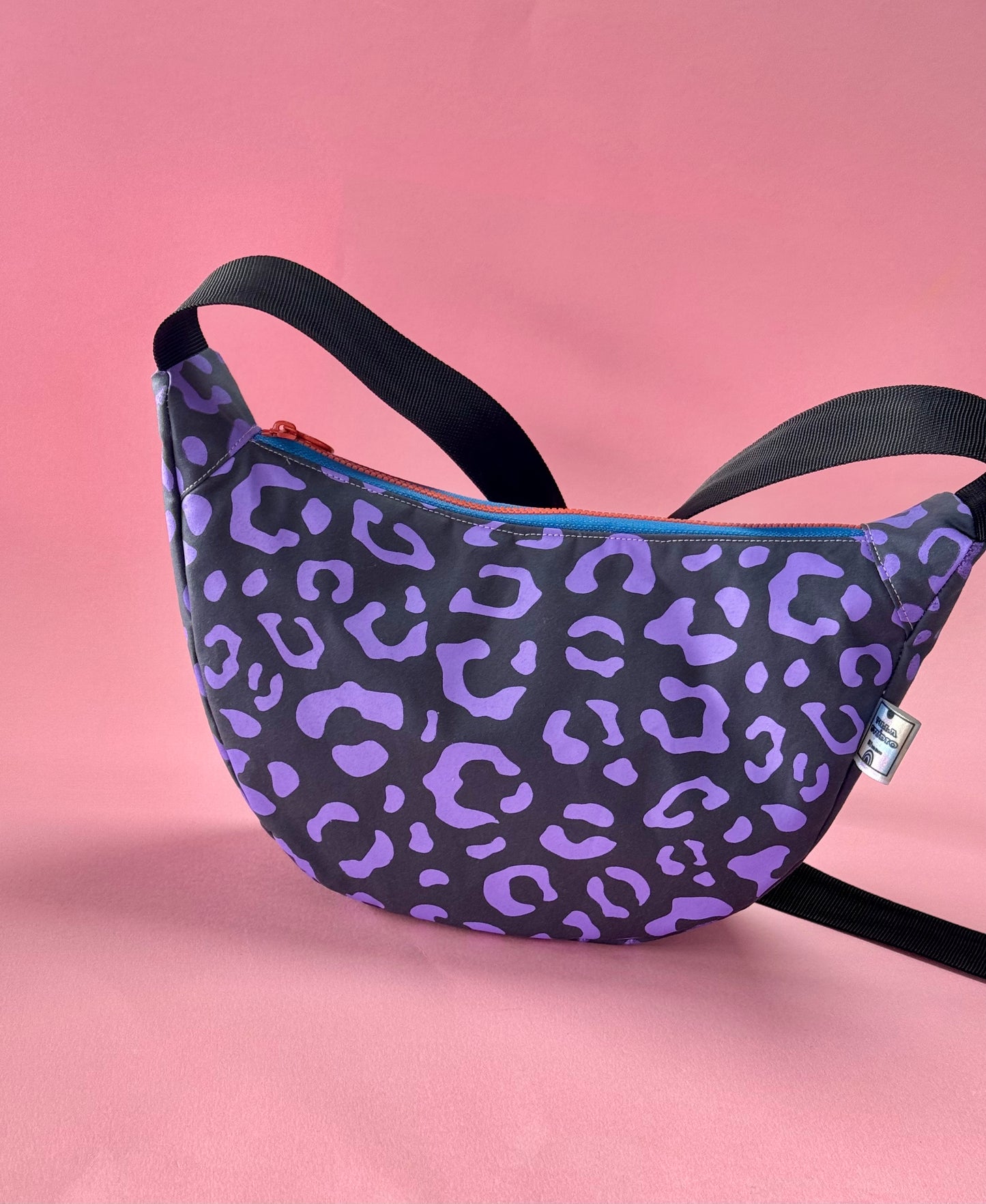 Leopard Print Sling Bag | Crossbody Bag | Adjustable Waxed Cotton Bag