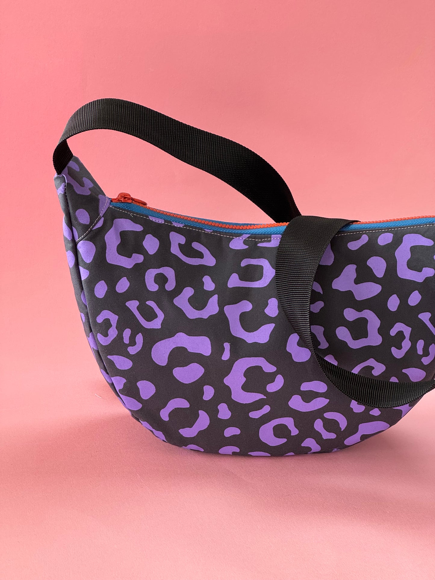 Leopard Print Sling Bag | Crossbody Bag | Adjustable Waxed Cotton Bag