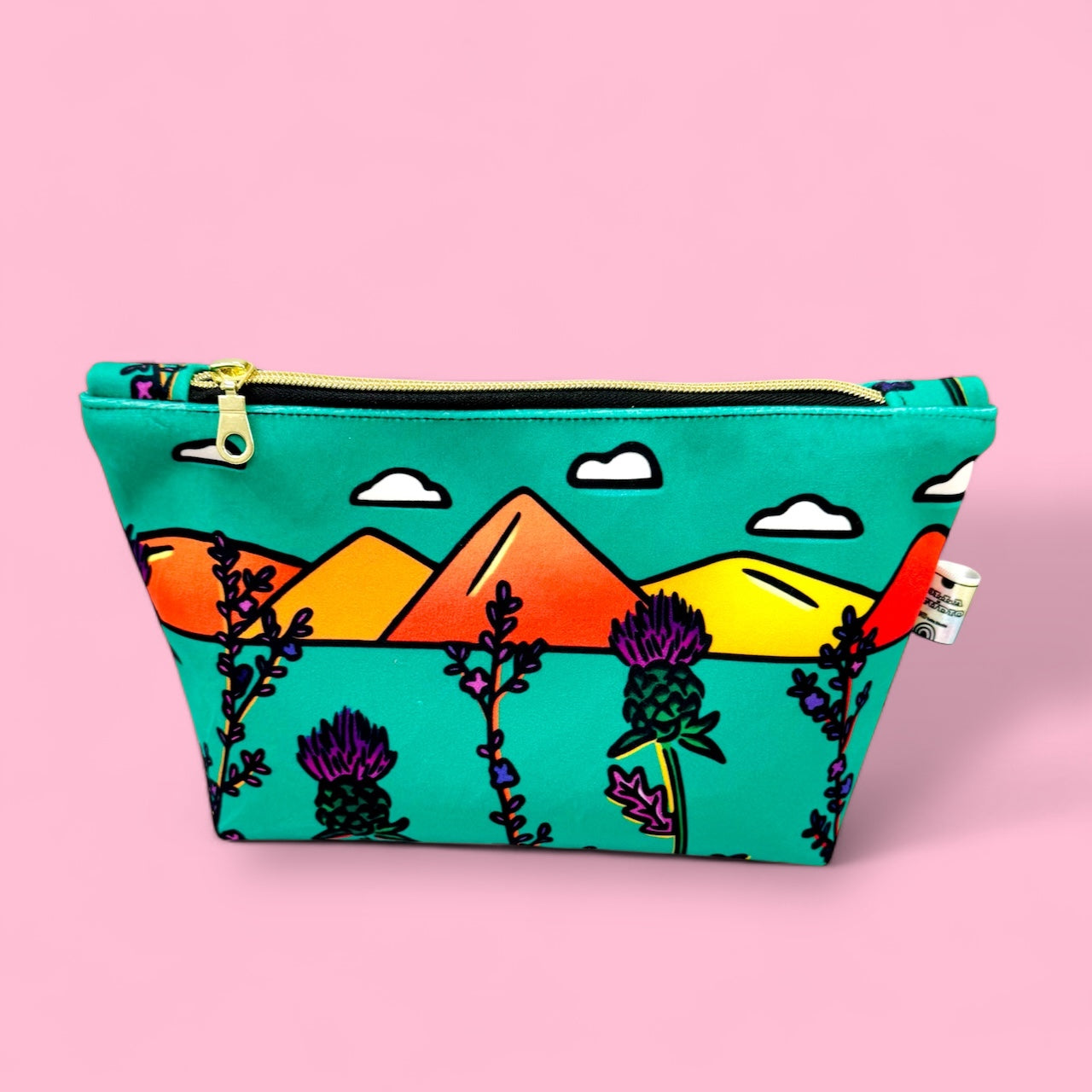 Thistle and Heather Print Cosmetic Bag β Elegant Organizer for Makeup & Beauty Essentials