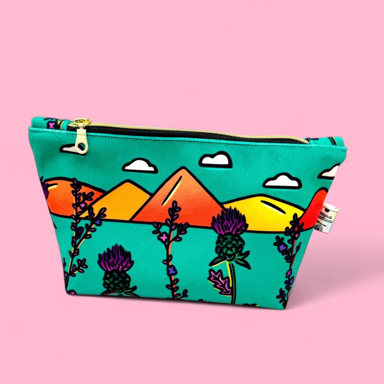 Thistle and Heather Print Cosmetic Bag β Elegant Organizer for Makeup & Beauty Essentials
