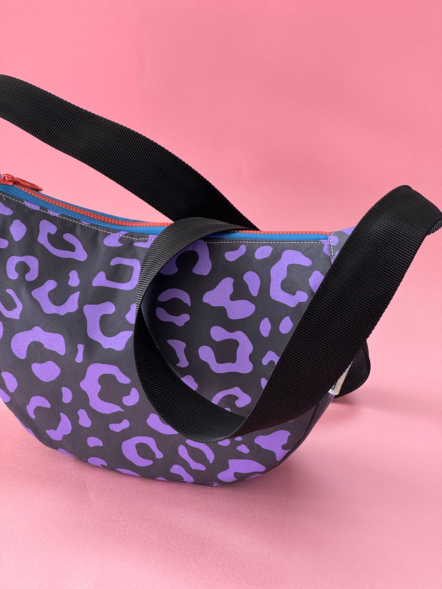 Leopard Print Sling Bag | Crossbody Bag | Adjustable Waxed Cotton Bag