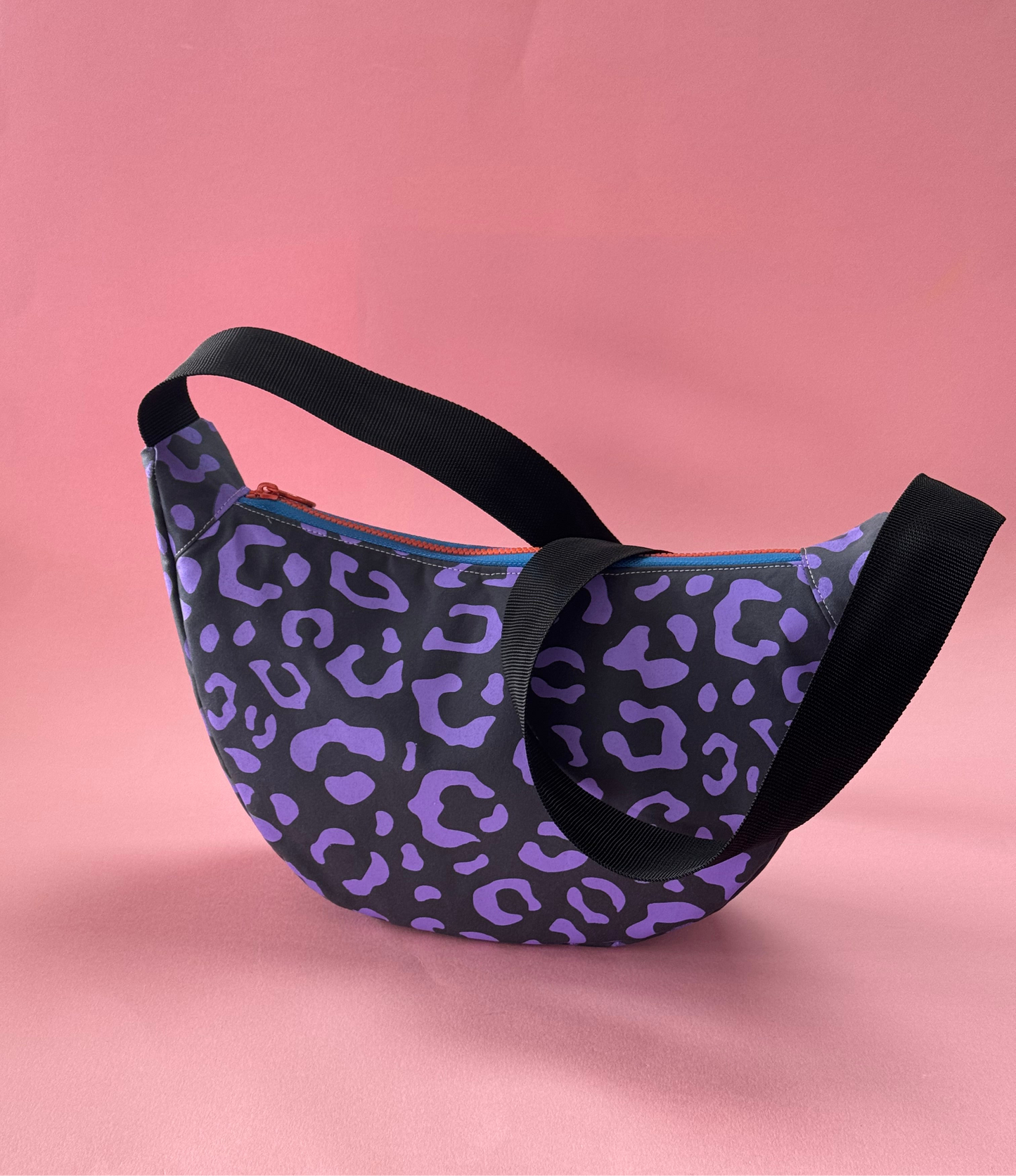 Leopard Print Sling Bag | Crossbody Bag | Adjustable Waxed Cotton Bag