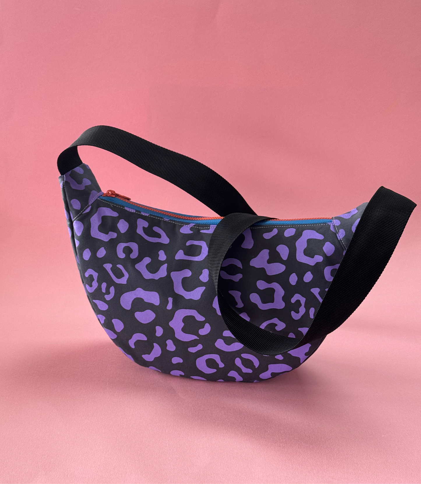 Leopard Print Sling Bag | Crossbody Bag | Adjustable Waxed Cotton Bag