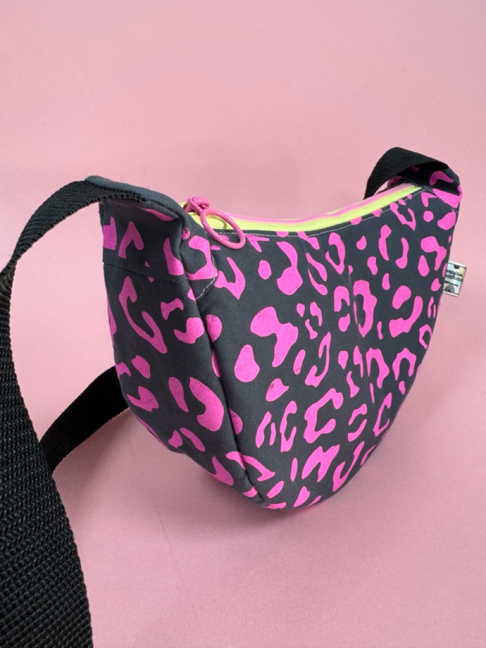 Leopard Print Sling Bag | Crossbody Bag | Adjustable Waxed Cotton Bag