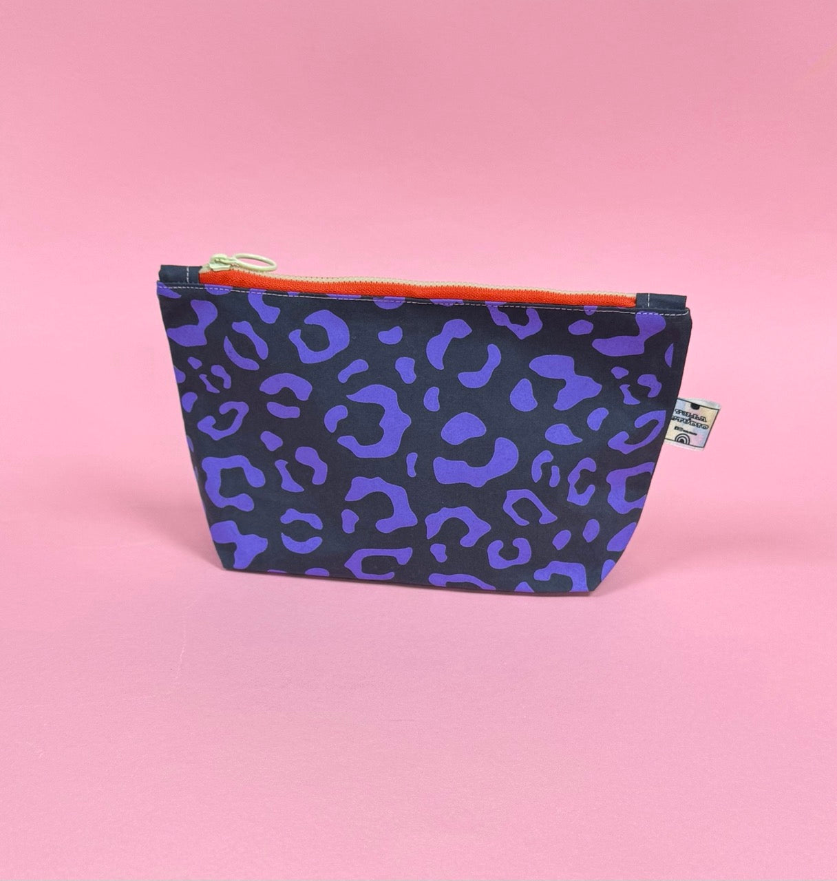 Leopard Print Waxed Cotton Small Cosmetic Bag | Eco-Friendly Beauty Organiser for Travel and Daily Use