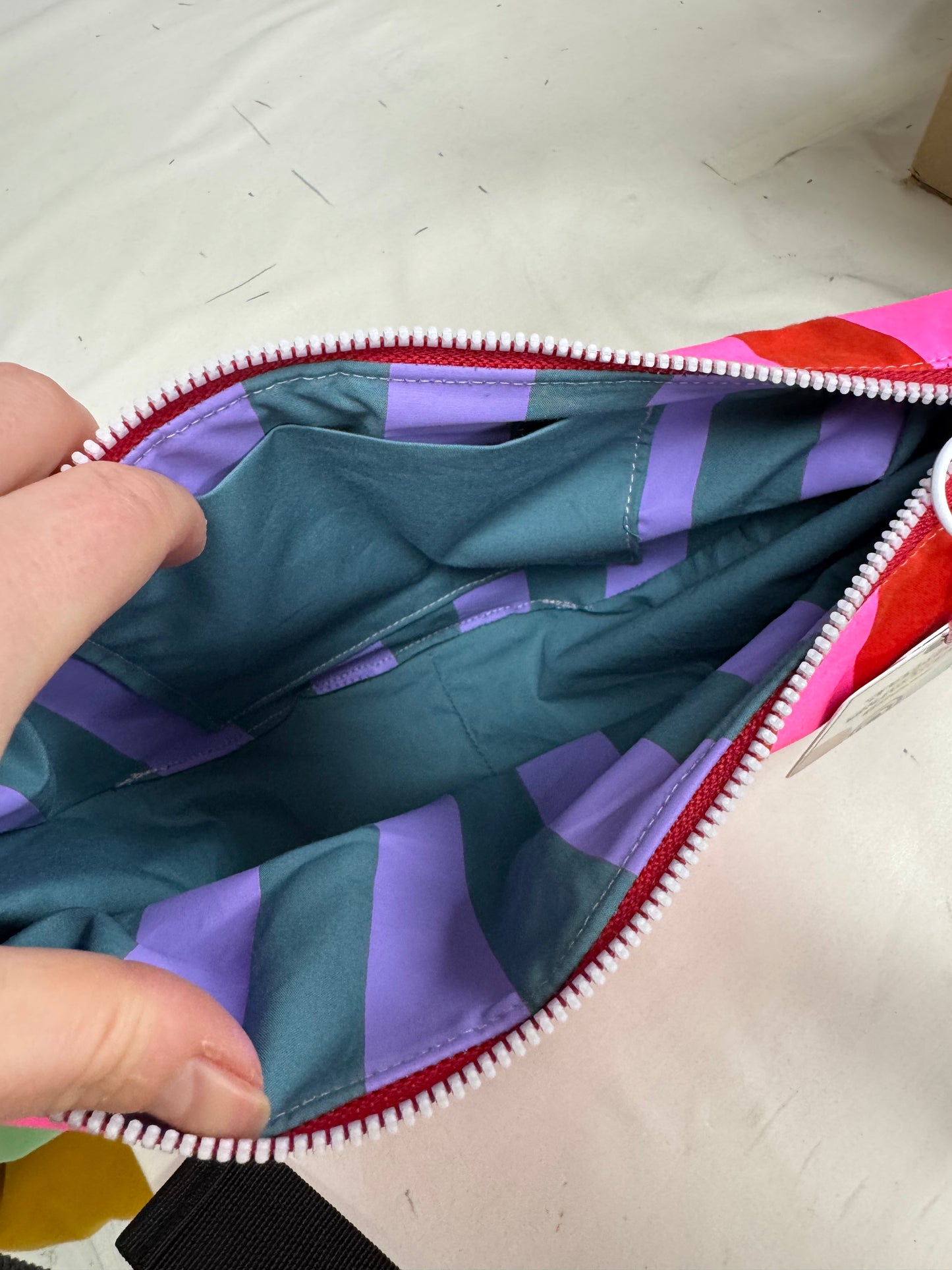 Crossbody Bag | Adjustable Waxed Cotton Bag |Stripy Pattern Bag