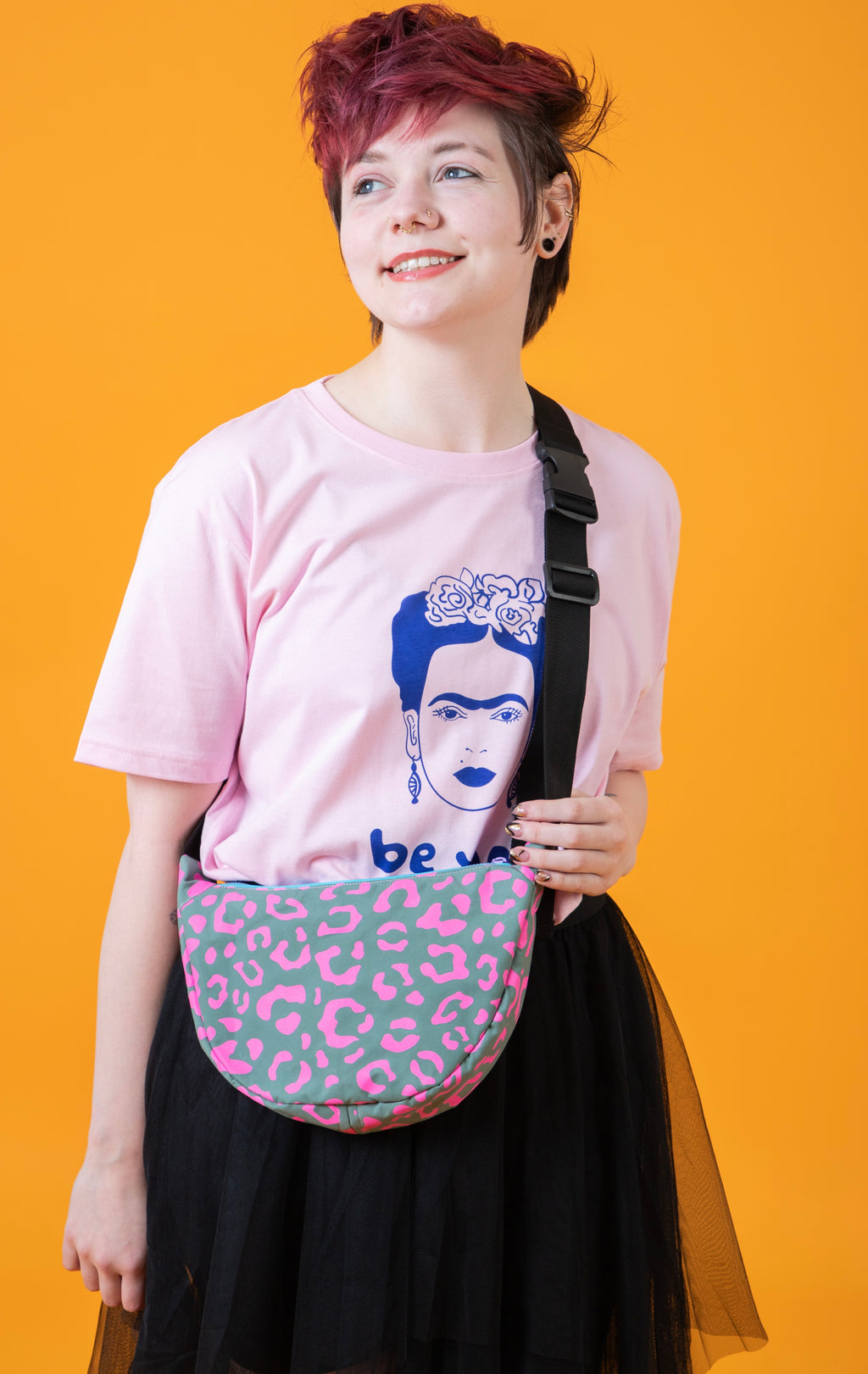 Leopard Print Sling Bag | Crossbody Bag | Adjustable Waxed Cotton Bag