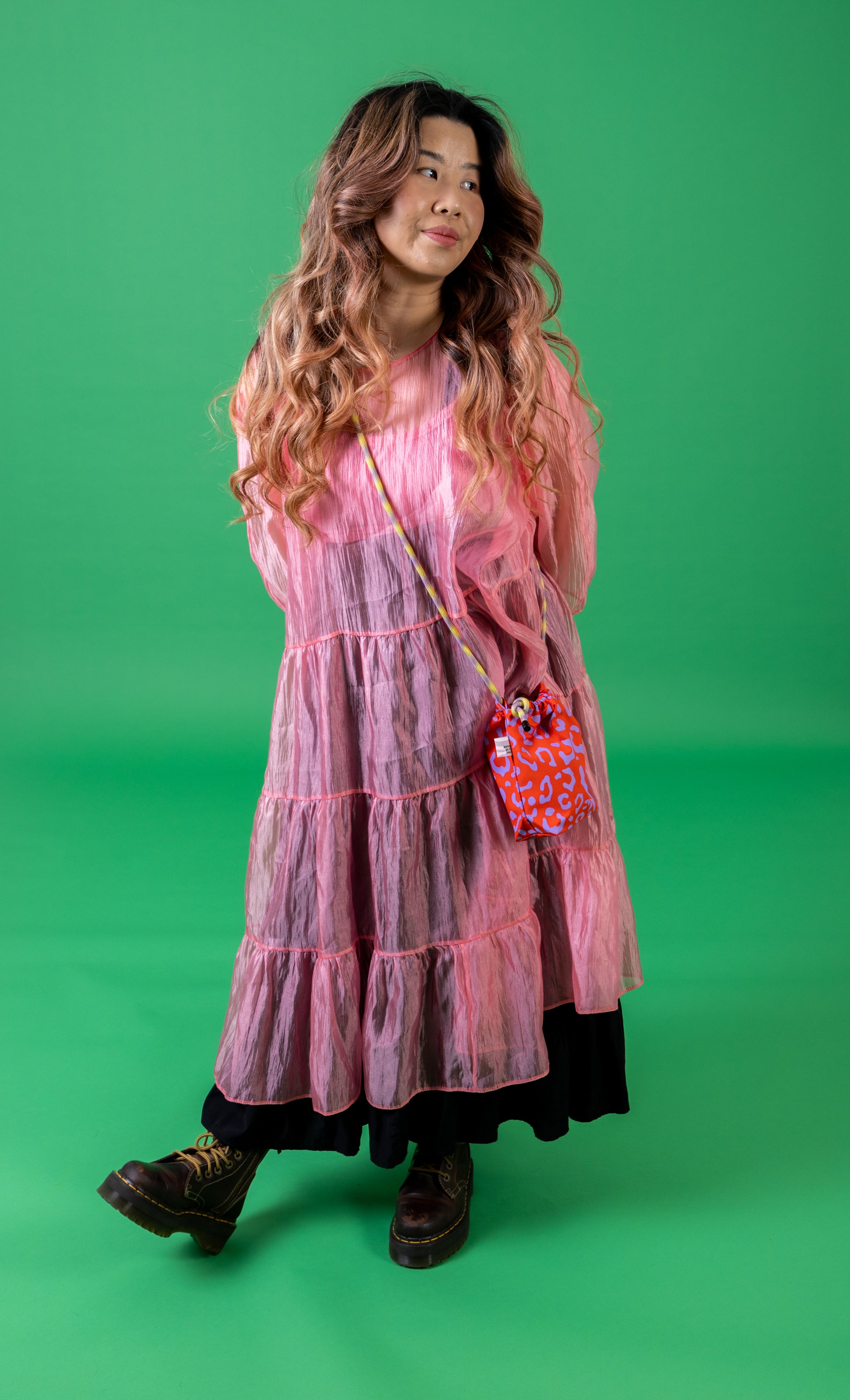 Mini Drawstring Crossbody - Funky Waxed Cotton Bag for Festivals & Dog Walks Leopard Print