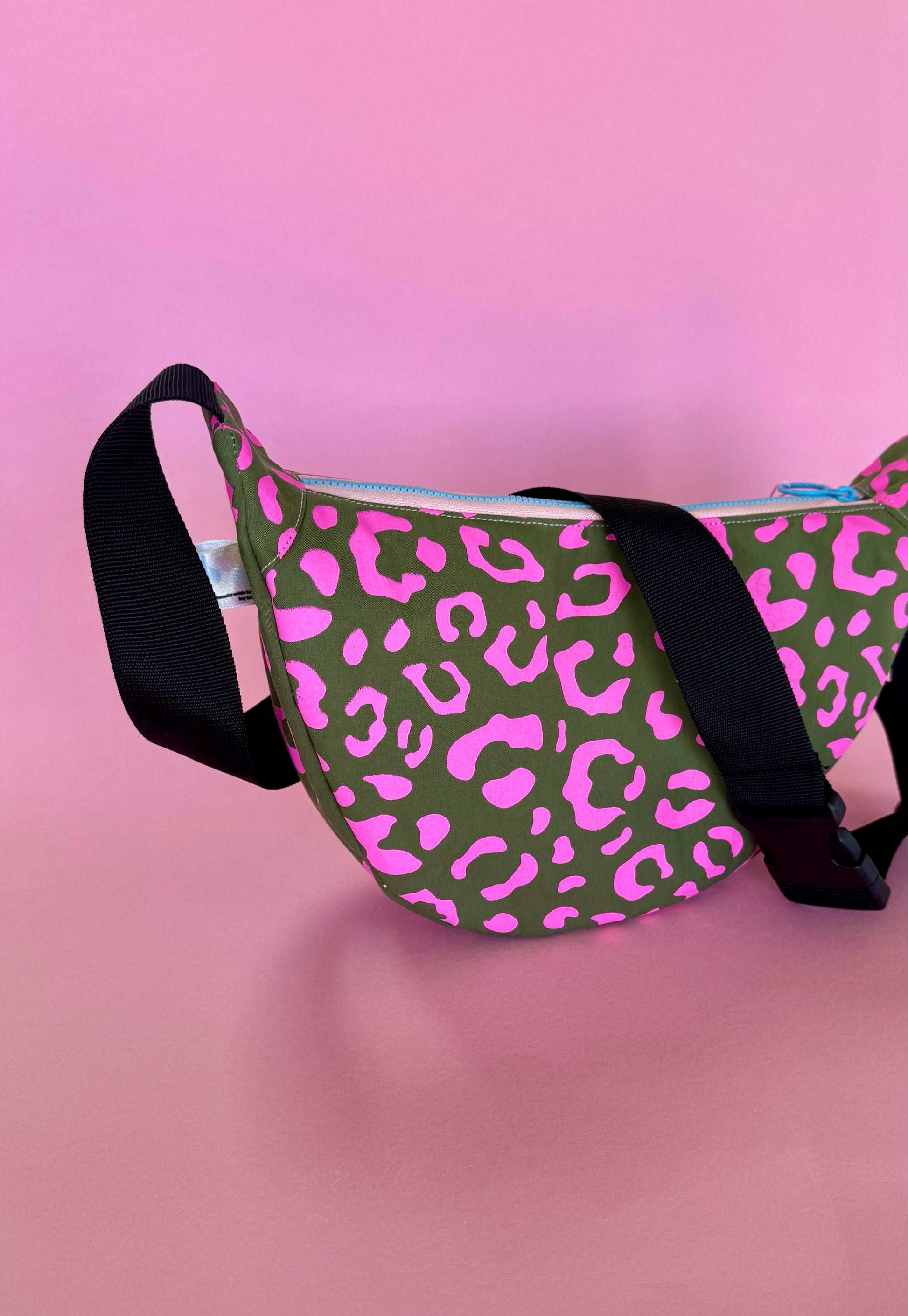 Leopard Print Sling Bag | Crossbody Bag | Adjustable Waxed Cotton Bag