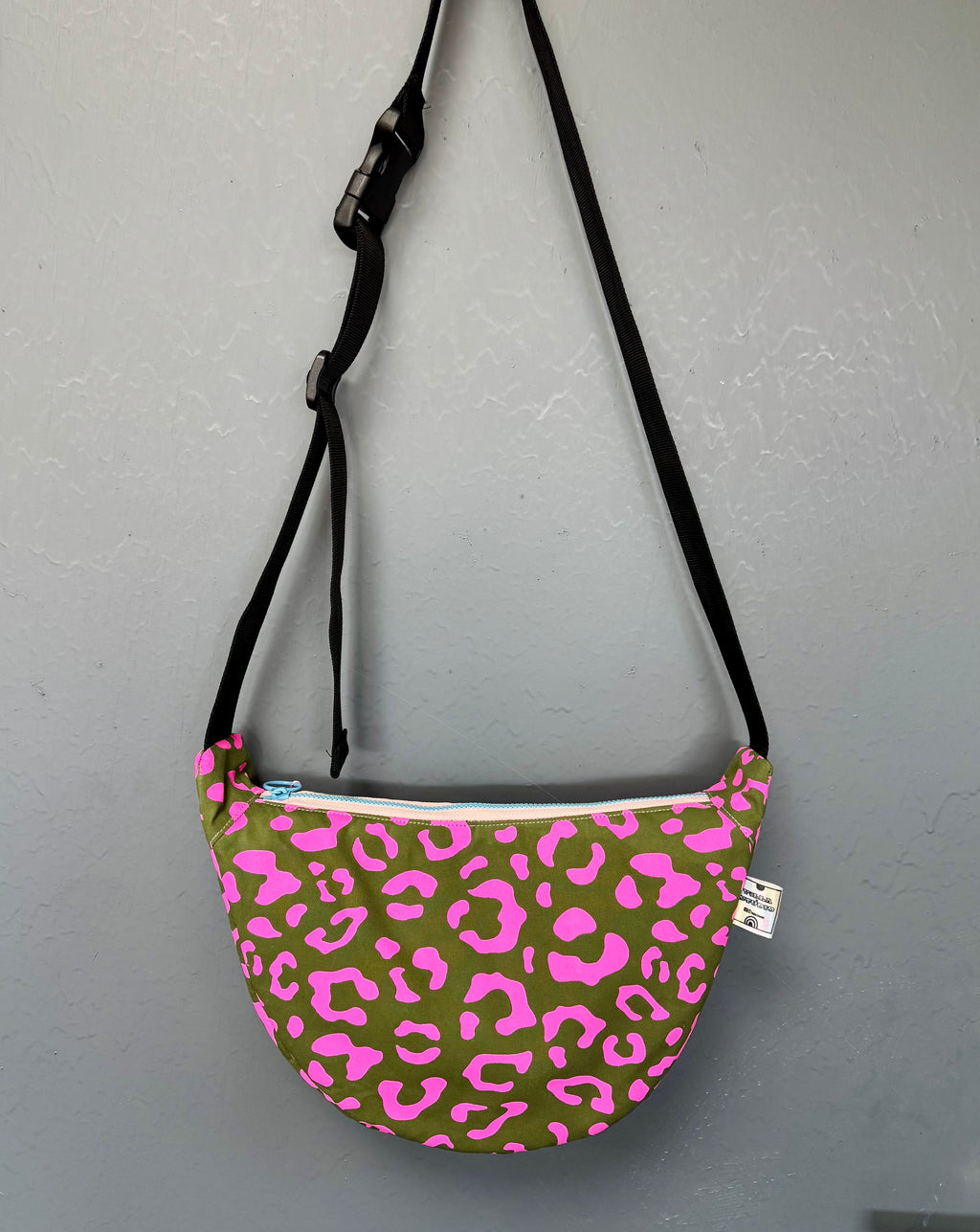 Leopard Print Sling Bag | Crossbody Bag | Adjustable Waxed Cotton Bag