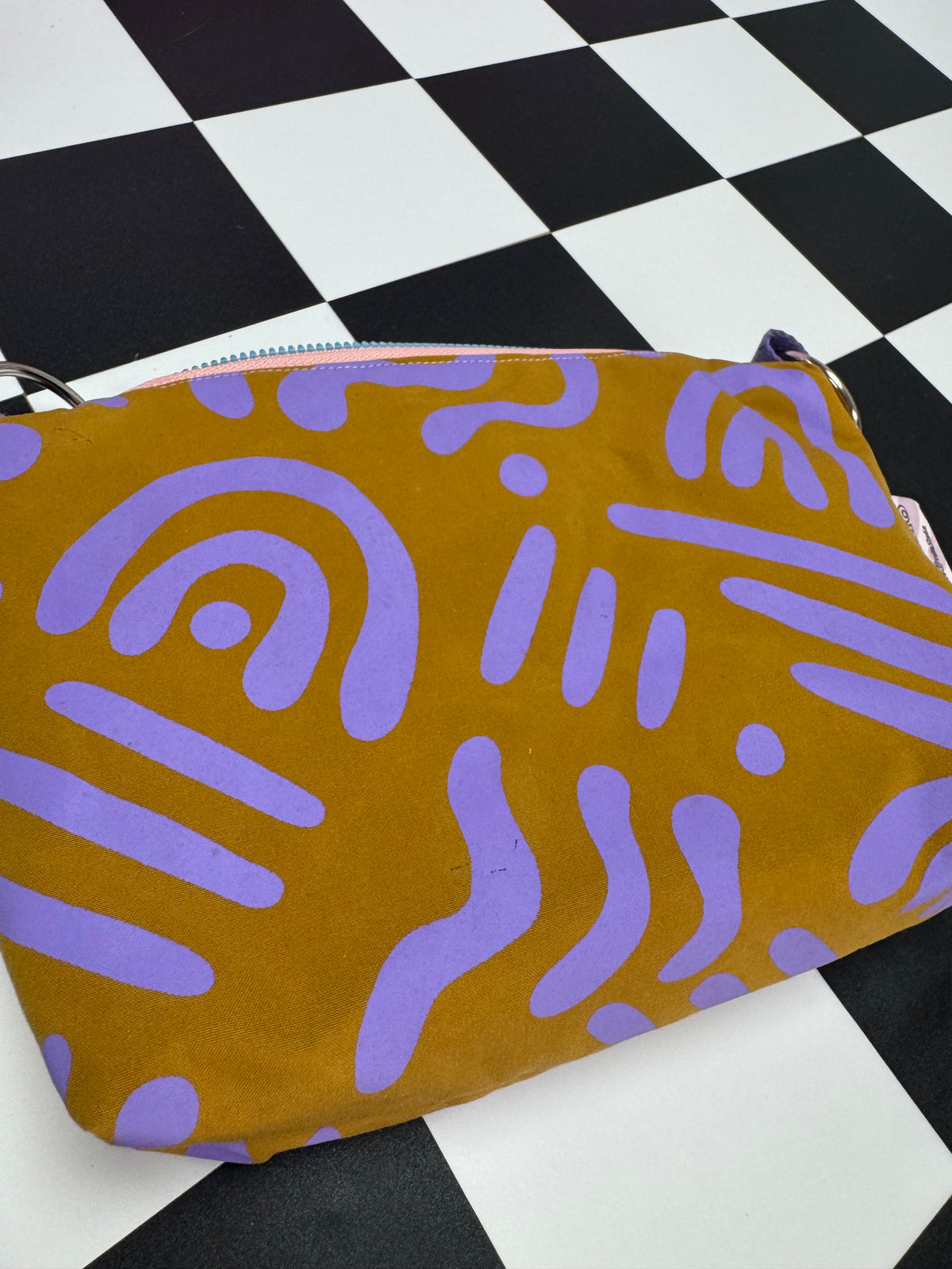 Crossbody Bag | Adjustable Waxed Cotton Bag Abstract Pattern Bag