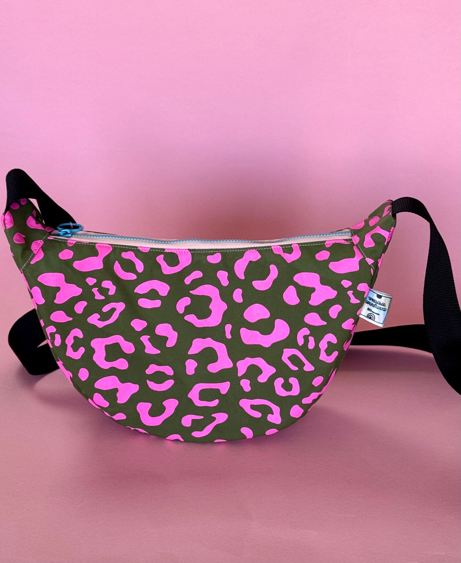 Leopard Print Sling Bag | Crossbody Bag | Adjustable Waxed Cotton Bag
