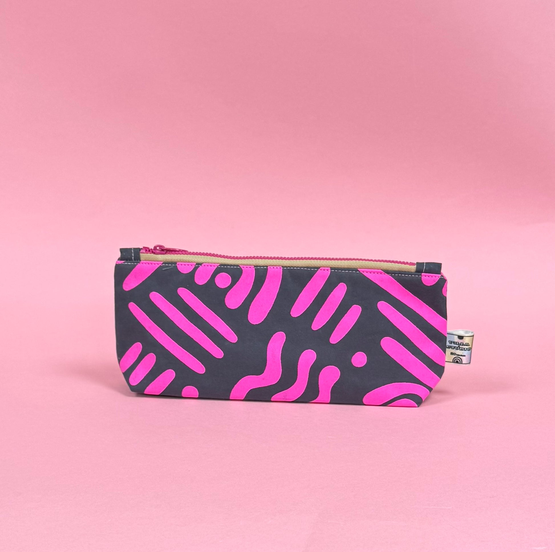 Handprinted waxed cotton Pencil case