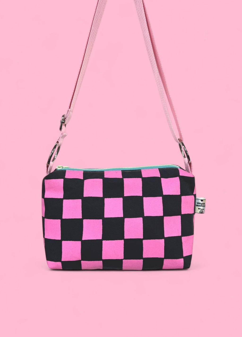 Crossbody Bag | Adjustable Waxed Cotton Bag |checkered Pattern Bag