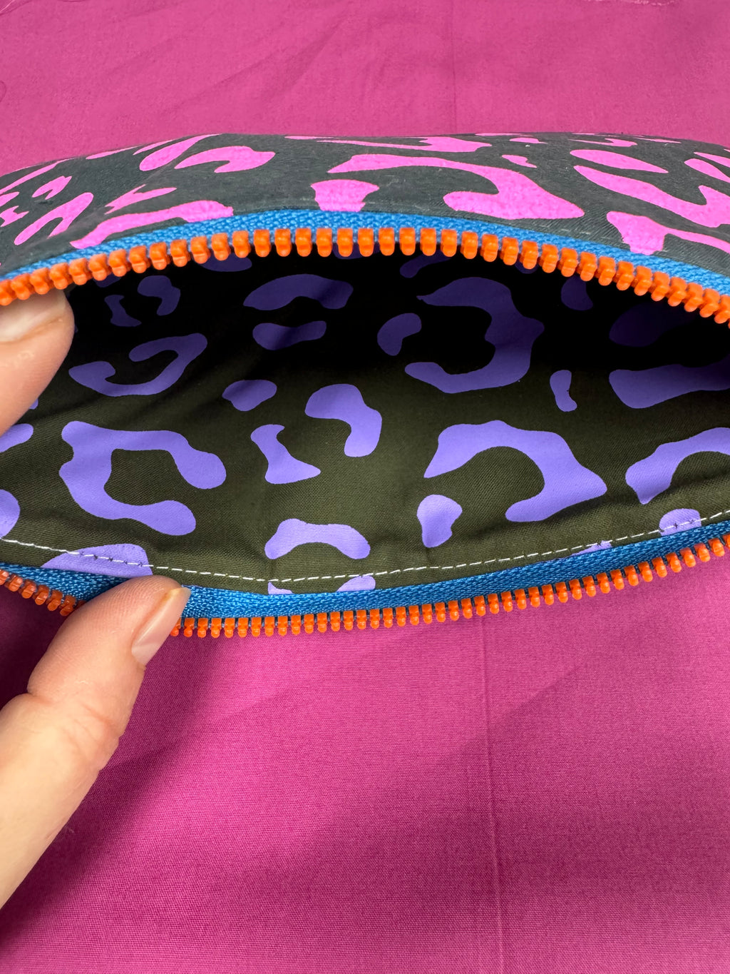 Handprinted waxed cotton Pencil case