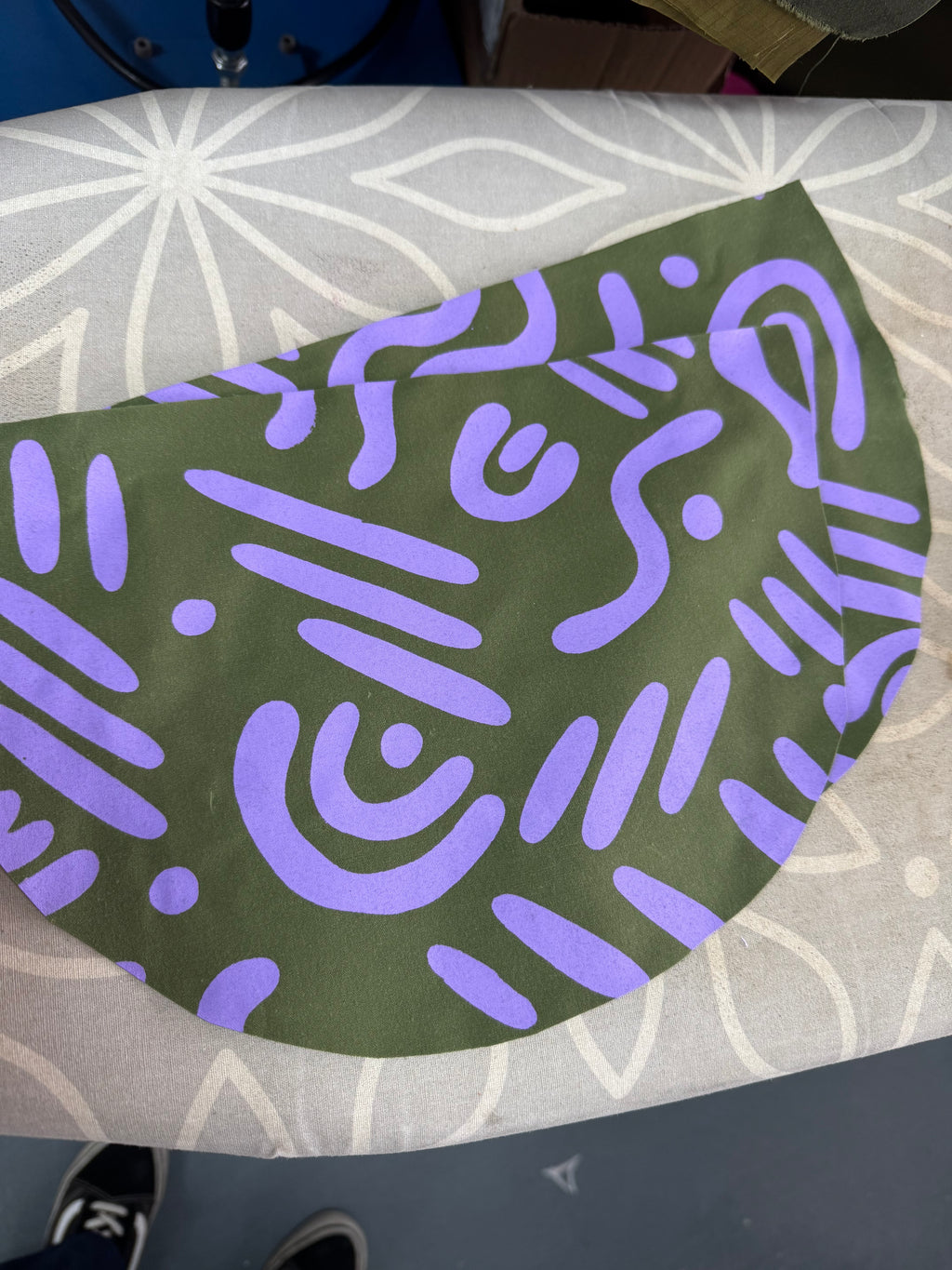 Abstract Pattern Semi Circle Crossbody Bag