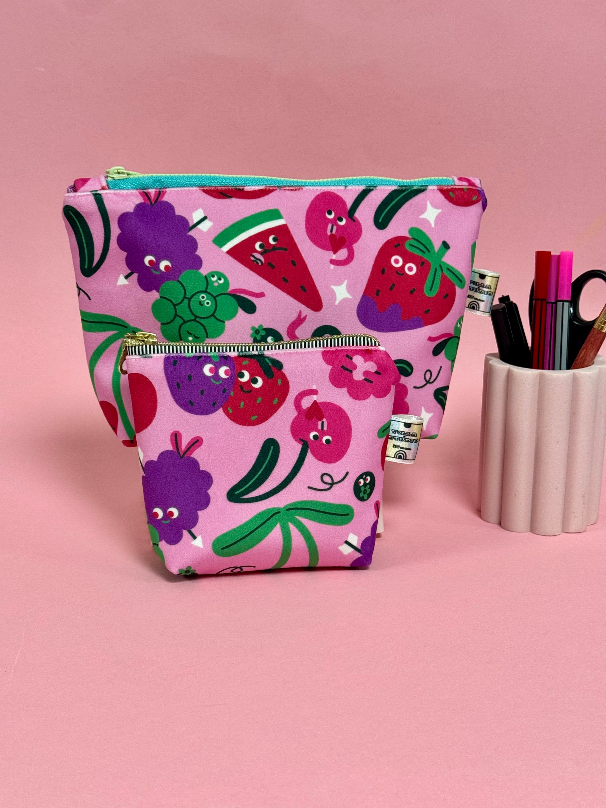 Small Velvet Coin & Trinket Pouch - Lauren Morsley Valentine’s Print