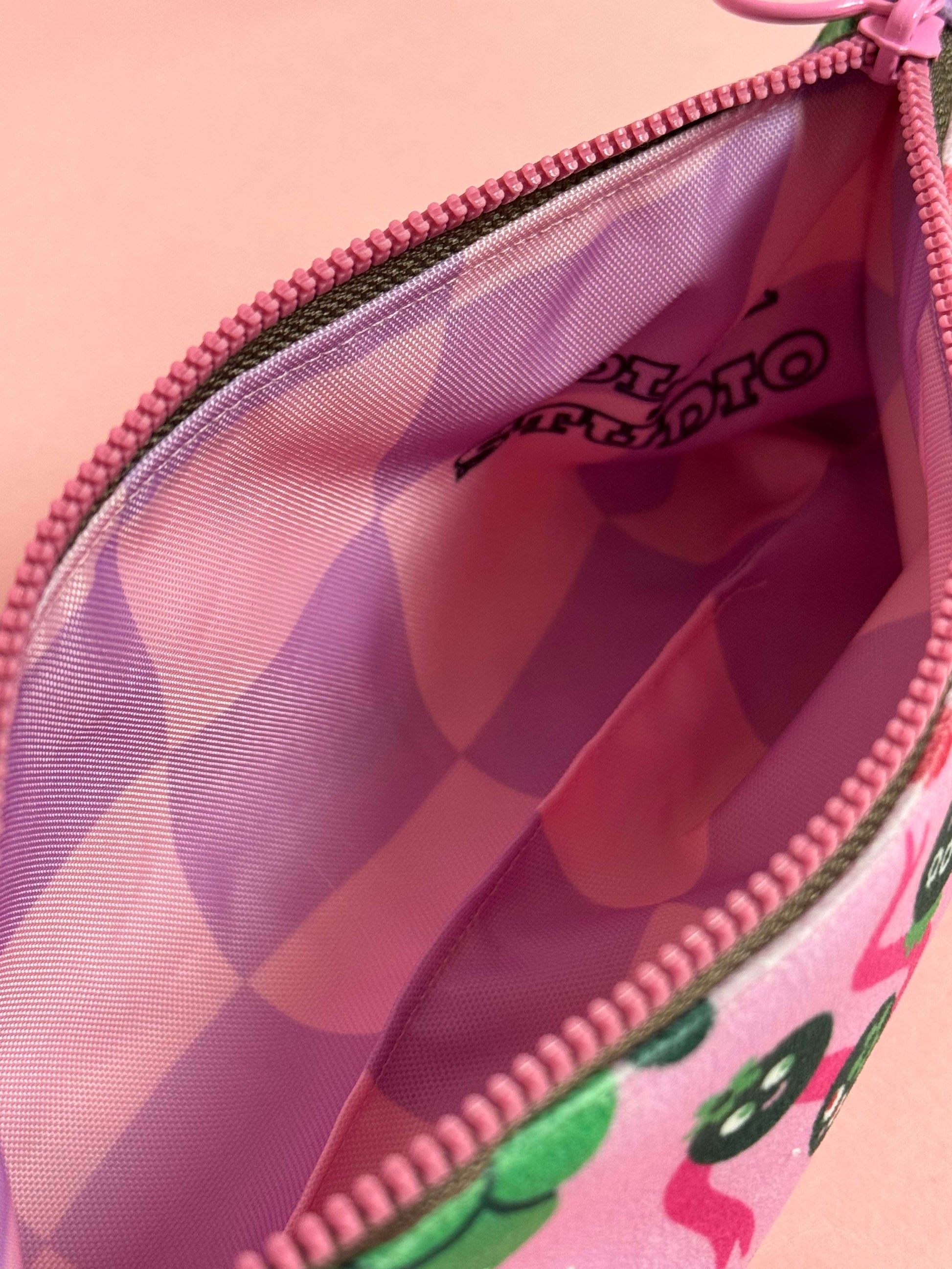 Striped Velvet Boxy Pouch | Waterproof Lining