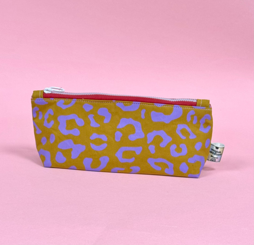 Handprinted waxed cotton Pencil case