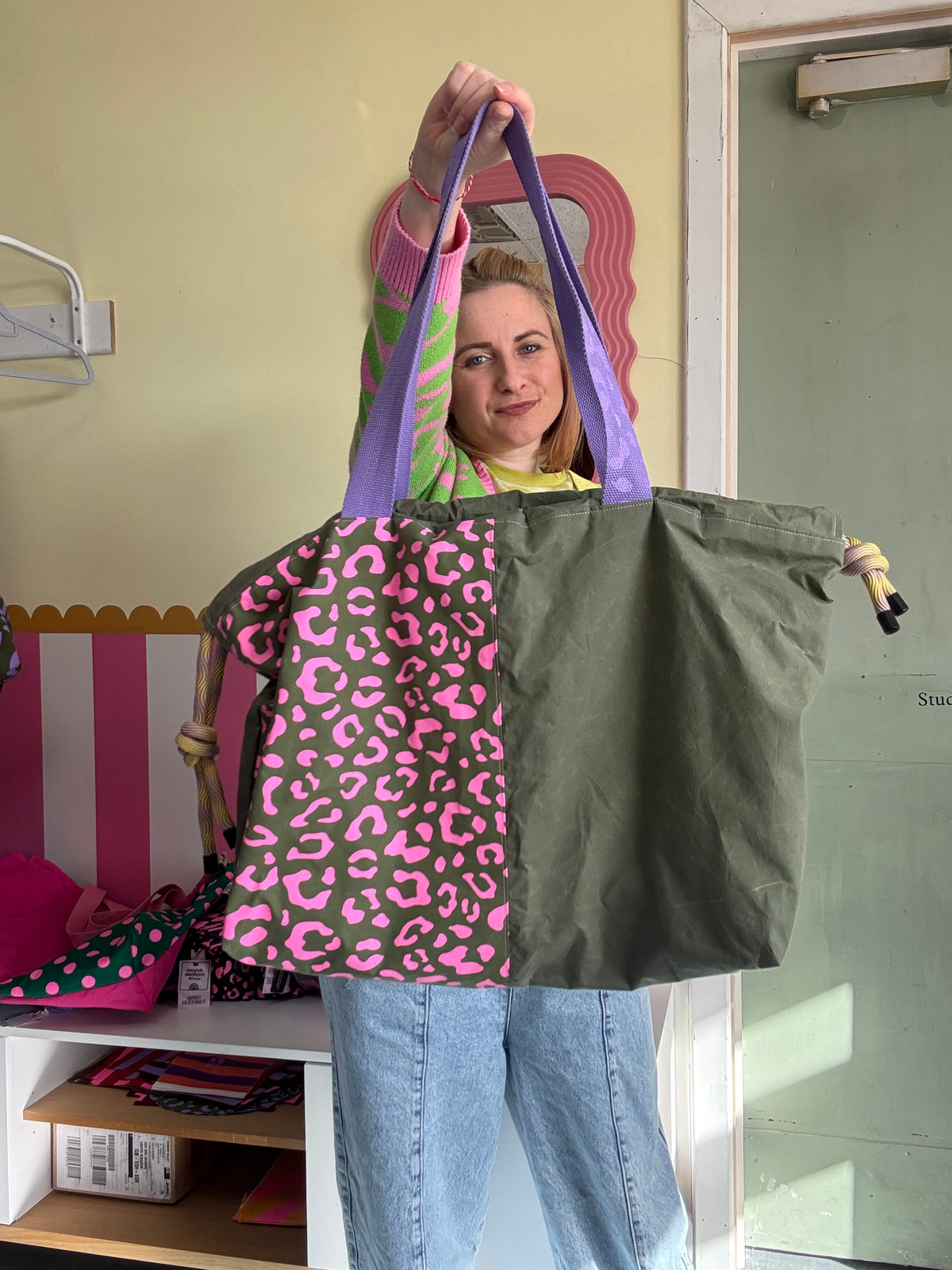 NEW DESIGNS SAMPLES Leopard Print Maxi Tote