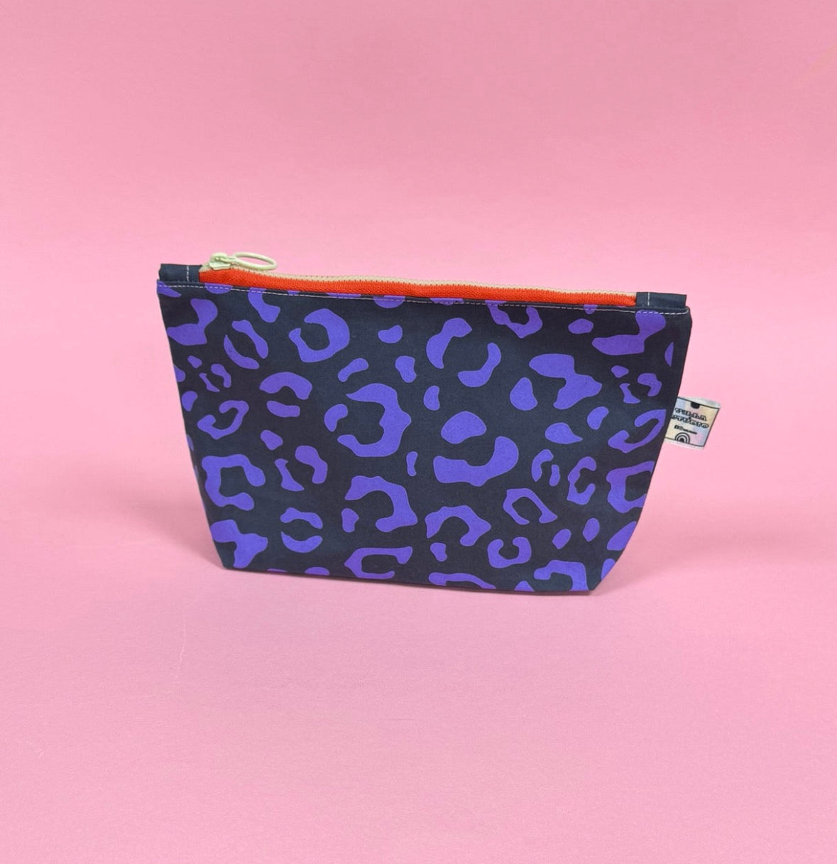 Purple Leopard print Small cosmetic bag