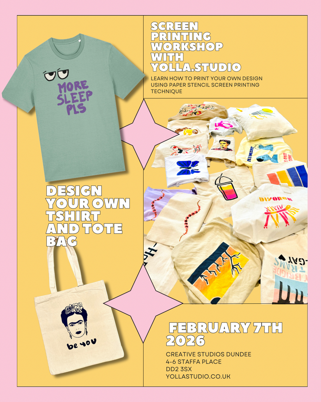 Screen Print Your Own Tshirt Workshop February 7th
