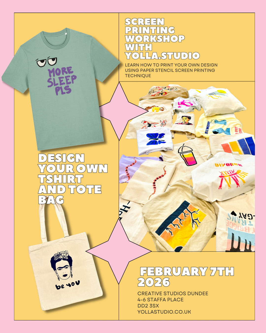 Screen Print Your Own Tshirt Workshop February 7th