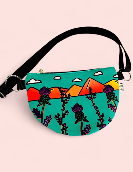 Thistle and Heather Semi-Circle Crossbody Bag | Stylish & Functional Everyday Accessory