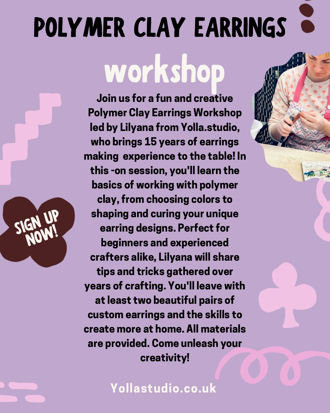 Polymer Clay Earrings Workshop February 21st