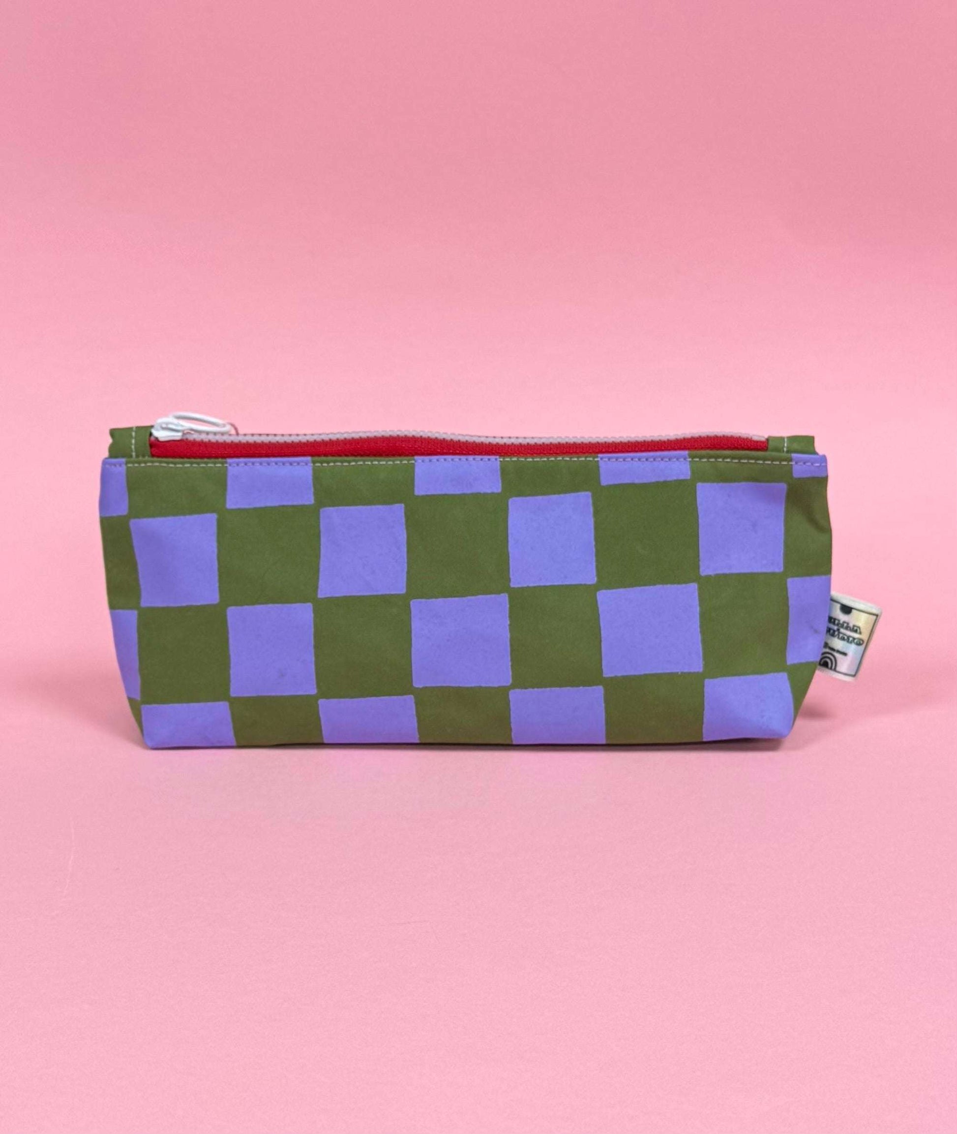 Handprinted waxed cotton Pencil case
