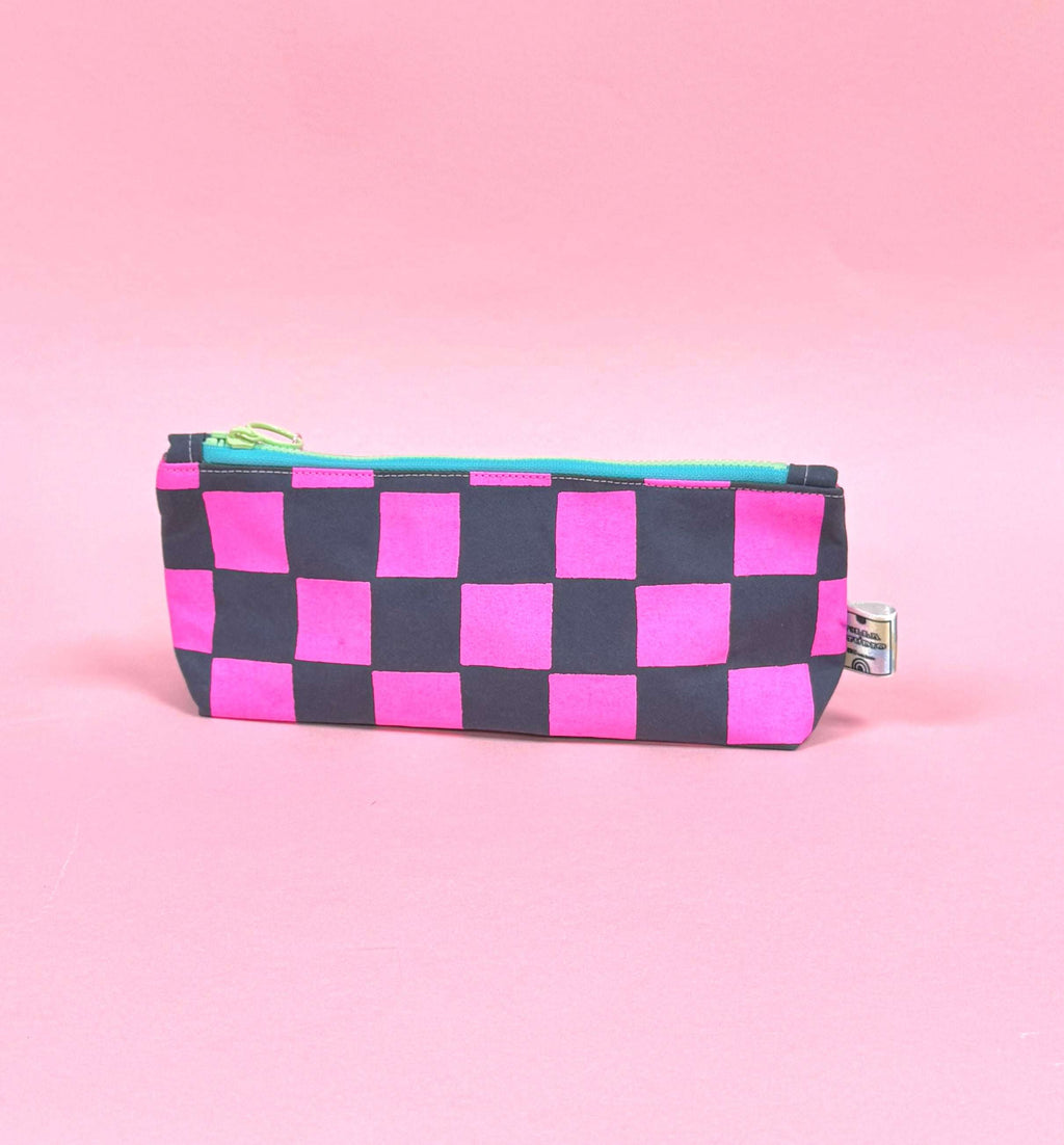 Handprinted waxed cotton Pencil case