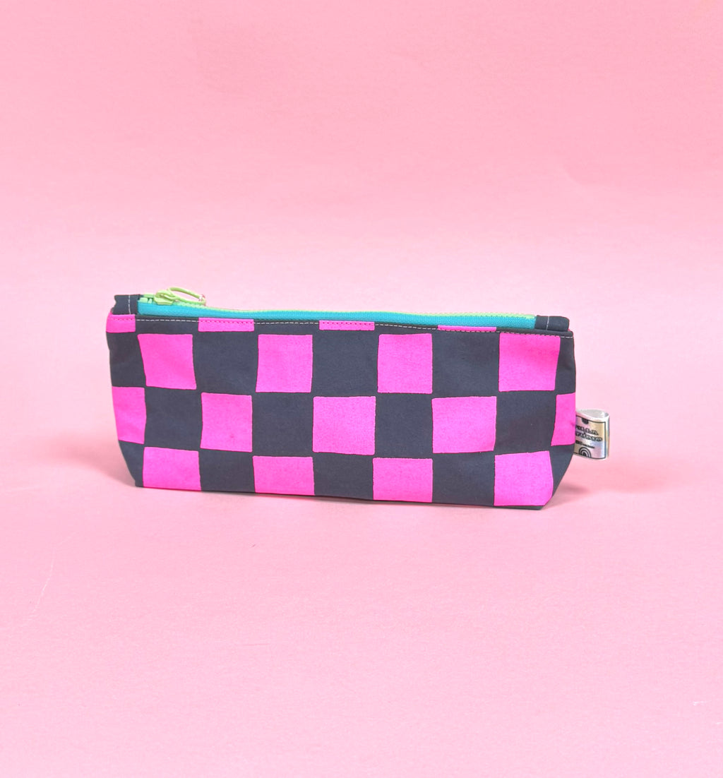 Handprinted waxed cotton Pencil case