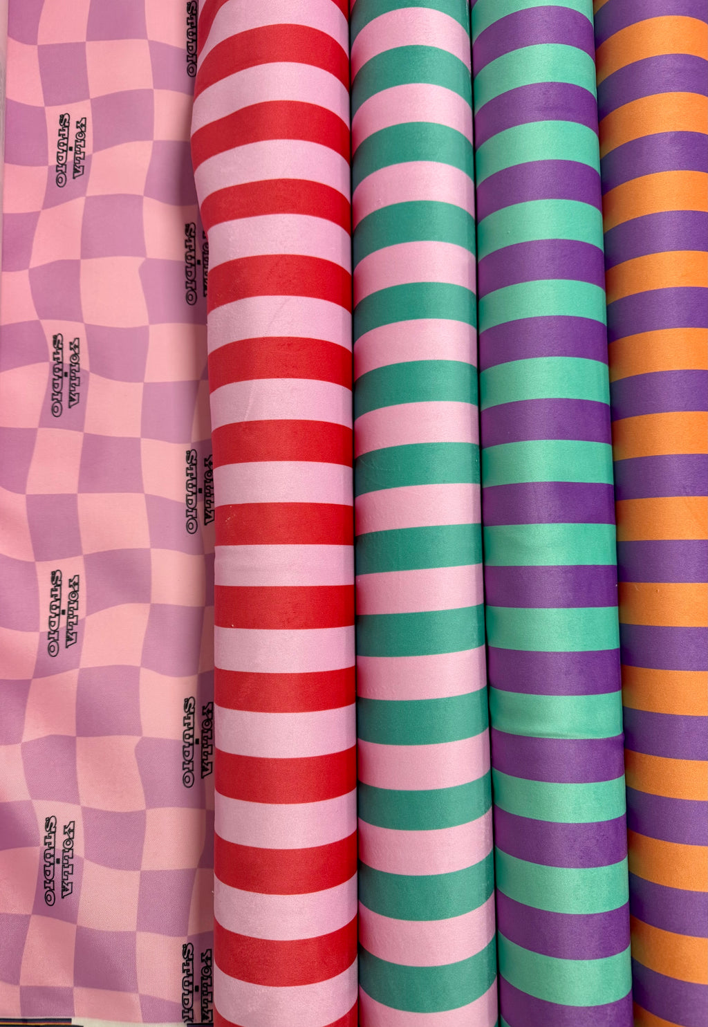 Striped Velvet Cosmetic Bag | Waterproof Lining