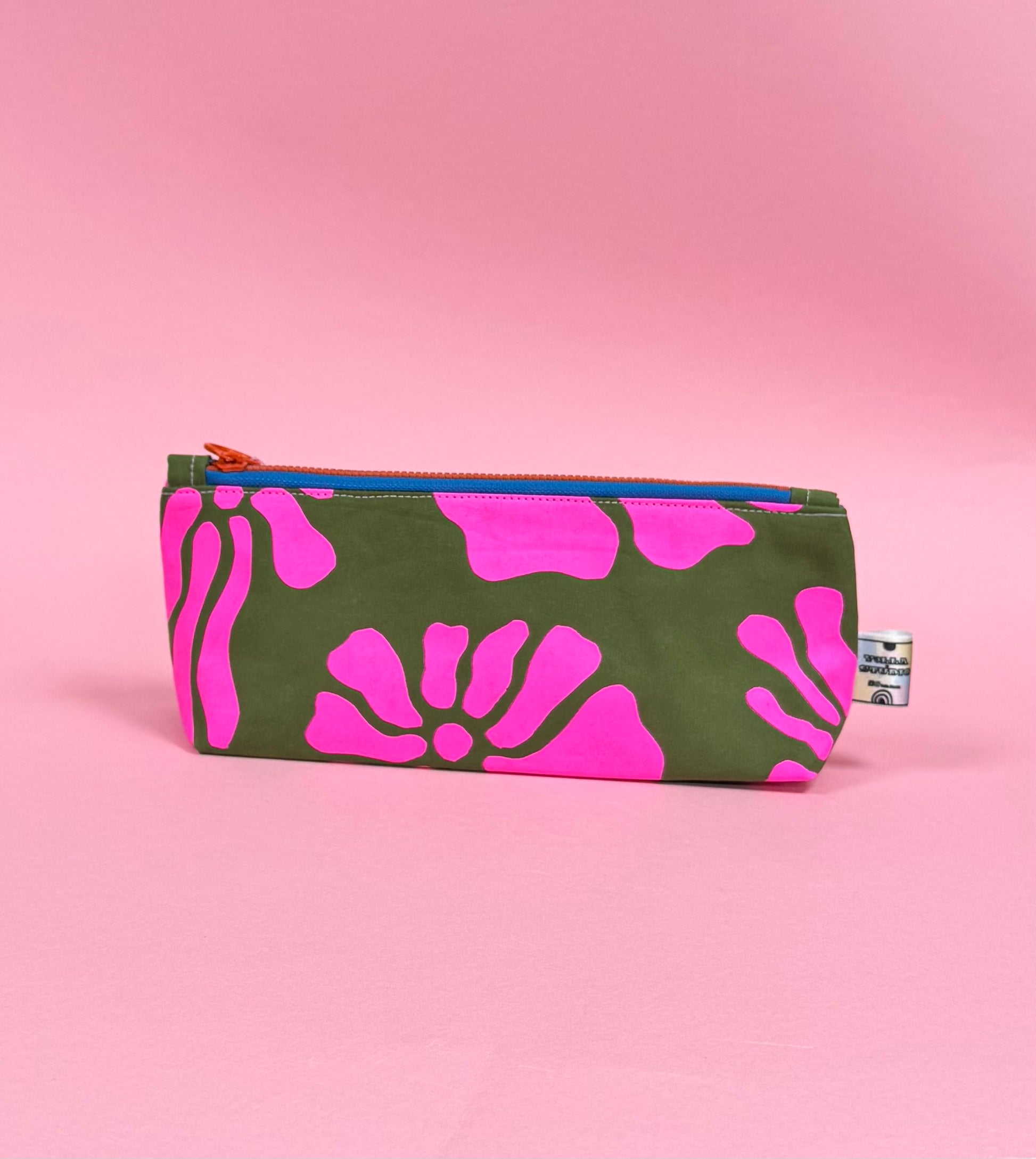 Handprinted waxed cotton Pencil case