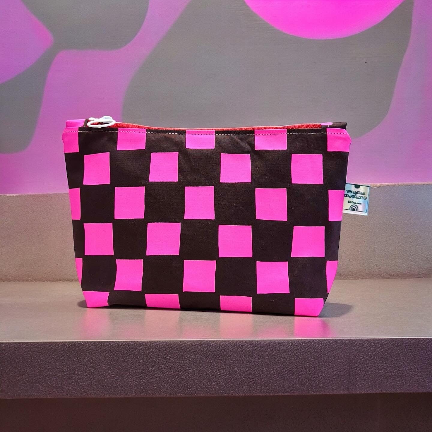 Handprinted Waxed Cotton Small Cosmetic Bag | Eco-Friendly Beauty Organiser for Travel and Daily Use