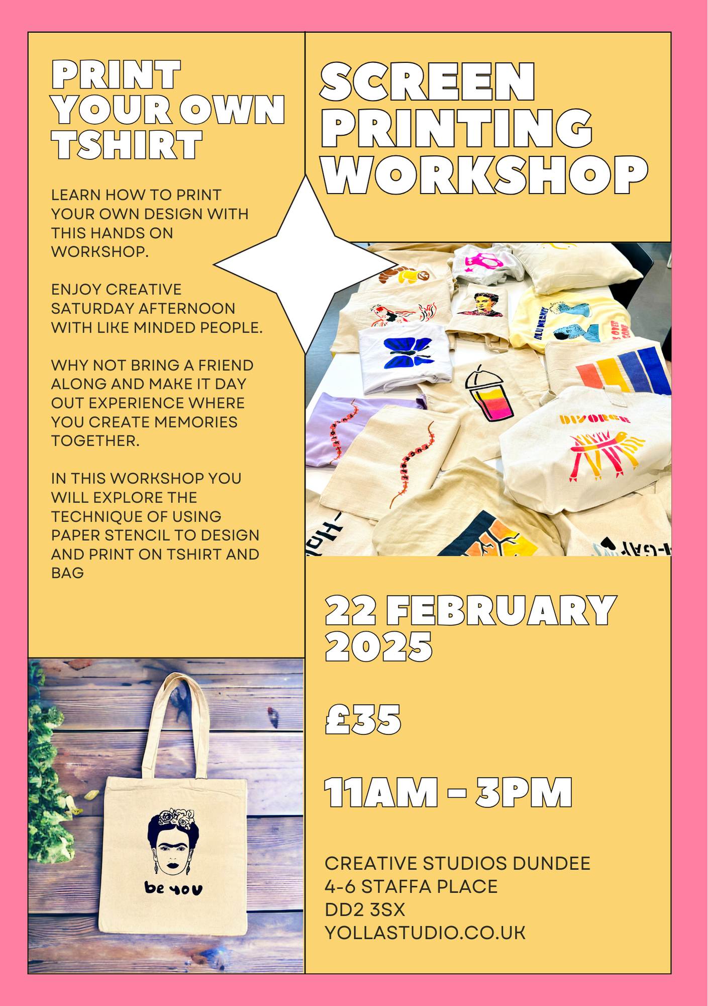 Screen Print Your Own Tshirt Workshop